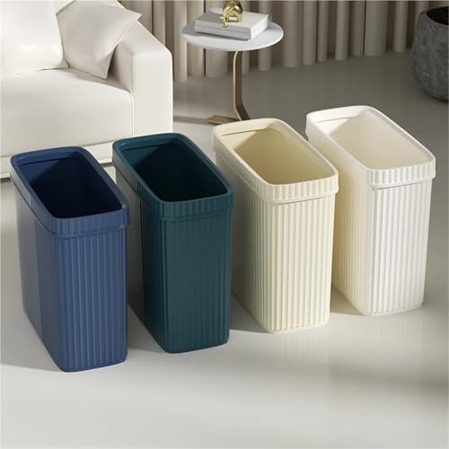 Cesta de basura beige para sala de estar y dormitorio con tapa 6
