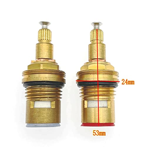 JZK 2 x 20 Zähne, 1/4-Drehung, Wasserhahn-Ventile, Ersatz für Heiß- und Kaltwasser-Keramikarmaturen, Keramik-Wasserhahn-Kartusche für Badezimmer, Küche, Wasserhahn