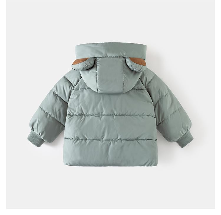 Irsutey Girls and Toddlers' Heavyweight Hooded Puffer Jacket Bear Warm Full Zipper Up Down Jacket Pockets Coat Jacket3