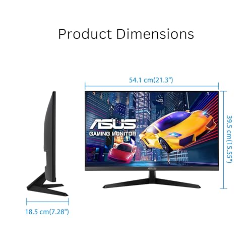 Image of ASUS 24 inch 120Hz Gaming Office Computer Monitor (VY249HGR) - 1080p(Full HD), IPS, 120Hz, 1ms, Adaptive Sync, Eye Care Plus, Blue Light Filter, Flicker Free, SmoothMotion, DisplayWidget, 3yr warranty