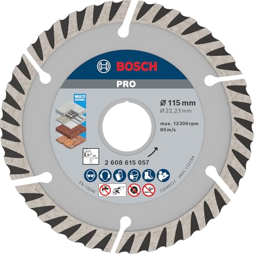 Bosch Professional 10 Stück Diamanttrennscheibe Standard für Universal (Beton und Mauerwerk, Zubehör Winkelschleifer), Ø 115 mm x 10