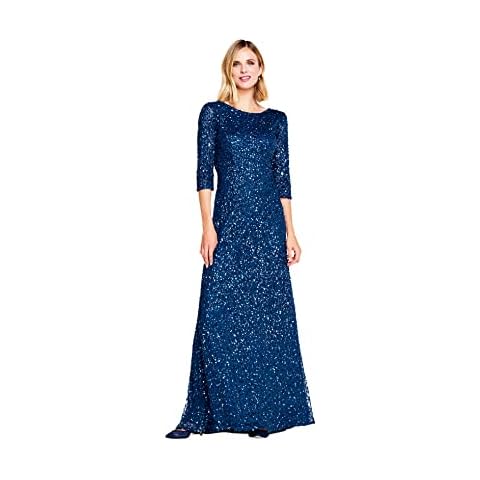 Adrianna Papell Women's Beaded Gown, Deep Blue, 16 Cover