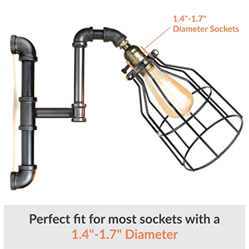 Newhouse Lighting Wlg1B Ca Metal Guard For Ceiling Fan, Pendant String Light And Vintage Lamp Shades/Cover, Industrial Wire Fixture Iron Bird Cage, 1 Count (Pack Of 1), Black #TOP5