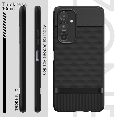 Image of Pikkme Back Cover for Samsung Galaxy A14 5G Camera Protection 3D Hexa Cube Design Silicone Protective Bumper Case (Black)