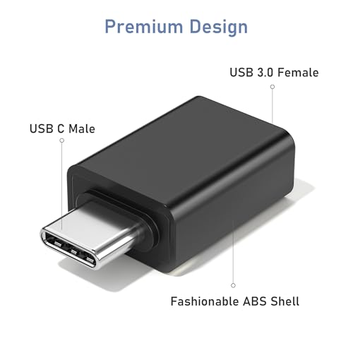 Image of USB-C to USB 3.0 OTG Adapter [2 Packs], Compatible with MacBook Pro, Chromebook, LG Gram, Galaxy S9 S8 Plus Note 8, LG V30 V20 G7 G6, Google Pixel XL 2, ZTE Blade Zmax and More (Black & Gray)