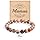 CheersLife Idee Cadeau Fete Des Meres, Bracelet Maman Pierre, Bijoux Original pour Maman, Cadeau de Fête des Mères Noël Anniversaire Femme Cadeaux Mère Perles Utile Rose Amour Lettrage Maman