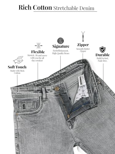 Image of LOUIS STITCH Men's Mid Rise Light Faded Bootcut Fit Jeans (LSJNS-BC)