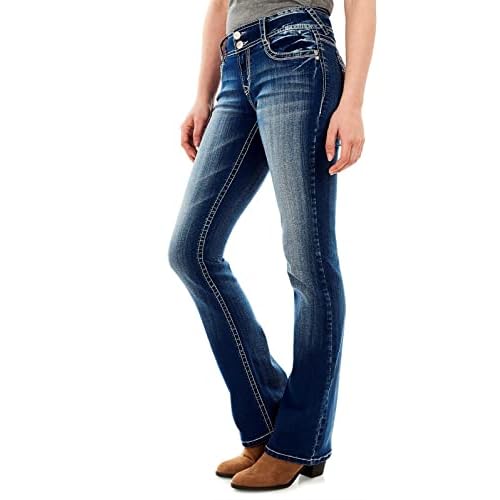 WallFlower Women’s Luscious Curvy Bootcut Mid-Rise Insta Stretch Juniors Jeans