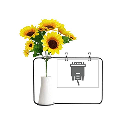 Beauty Gift Tarjeta artificial de la bendición de la botella de los jarrones del girasol del patrón del cable del enchufe negro del cable