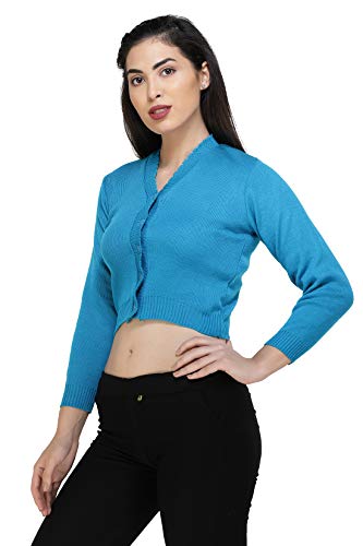 Image of Women Winter Wear V-Neck Full Sleeves Regular Fit Woollen Blouse