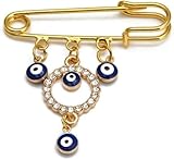 broches de mal de ojo, alfiler de seguridad, broche de mal de ojo, broche de aleación con colgante de palma de mal de ojo, para mujeres, hombres, ropa, broche de solapa, insignia-1