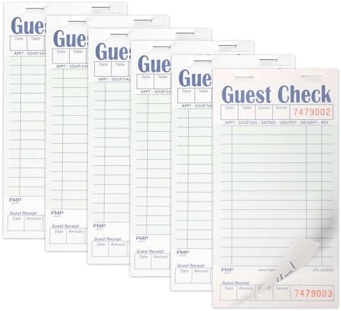 Amazon.com: Guest Check Books 6 Pack, Guest Checks for Servers, Server ...