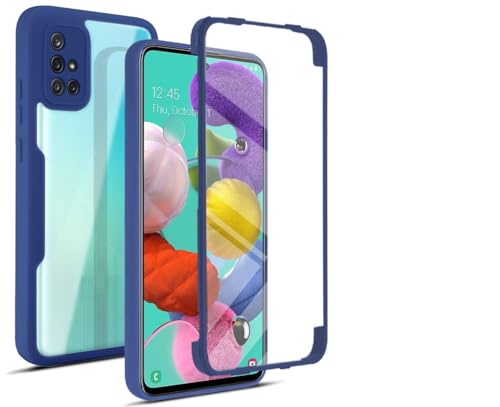 Coque Samsung Galaxy A51 4G intégrale bleue avec protection d'écran