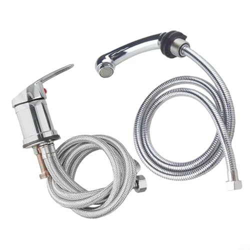 Tidgel Chrome Single Handle Mixer Tap With Pull-Out Hand Shower For Shampoo Bed, Sink, And Barber Vanity, 80Cm Fabric Hose