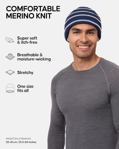 Image of DANISH ENDURANCE Merino Wool Beanie, Warm Winter Hat for Outdoors