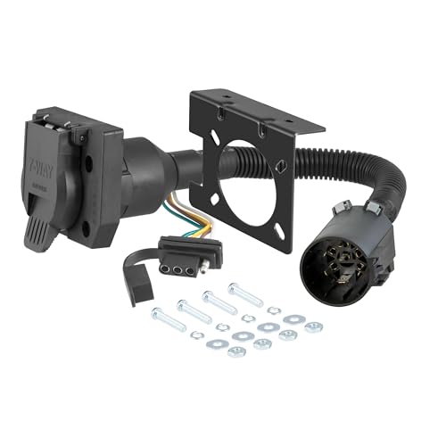 CURT 55774 Dual-Output Vehicle-Side 7-Pin, 4-Pin Connectors, Factory Tow Package and USCAR Socket Required