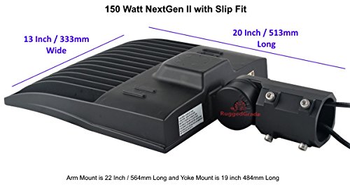 150 Watt Nextgen 2 Led Parking Lot Lights - 20,060 Lumen - Super Efficiency 130 Lumen To Watt - 5000K Bright White - Replaces 500W Halide - Led Shoebox Lights -Slip Fit Mount - Dlc Premium #TOP2