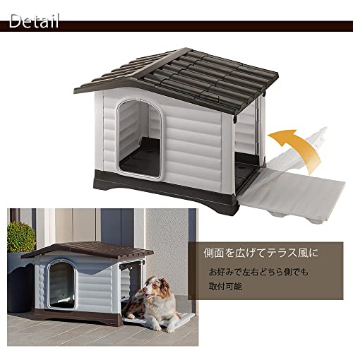 Ferplast Outdoor Kennel, Dog House Dogvilla 90 In Resistant Thermoplastic Resin, Opening Side Panel #TOP2