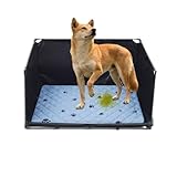 Bandeja para orinar para perros con almohadilla lavable para orinar – Estación plegable para interiores para perros...