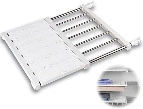 ChoiCARE Closet Tension Shelf & Rod, Adjustable Organizer for Closet, Expandable Closet Tension Shelf Storage Rack for Cabinet Wardrobe Cupboard Kitchen Bedroom ((13-20.9) x 16.5'')