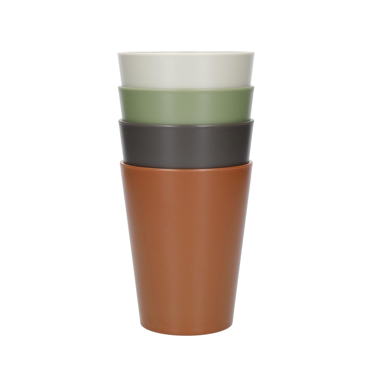 Rackhams Green/Grey Summer Set Of 4 Recycled Plastic 340Ml Tumblers - Multicolour - Plastic - Tumblers