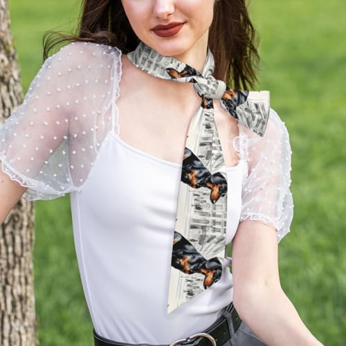 Parisian Dachshund Cute Silk Scarf Lightweight Sunscreen Spring And Fall Gift Silk Scarfs Small Scarfs For Women4