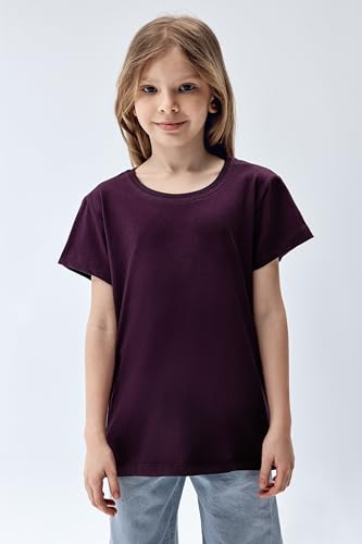Image of Brix Girls Short Sleeve T-Shirts 5 Pack - Soft Cotton Tees, Breathable Everyday Tops, Tagless Comfort.