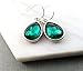 May Birthstone Earrings – Emerald Crystal Teardrop Earrings, Sterling Silver Ear Wires, Handmade Gift
