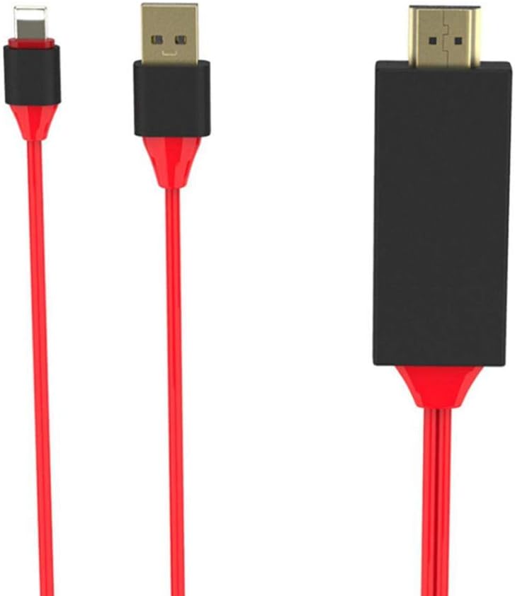 Perfuw Lightning To HDMI Adapter, Ightening To HDMI Cable Adapter, 1080p Digital AV Adapter, HDMI Sync Screen Connector Compatible With Pad/Phone XS/XR/X