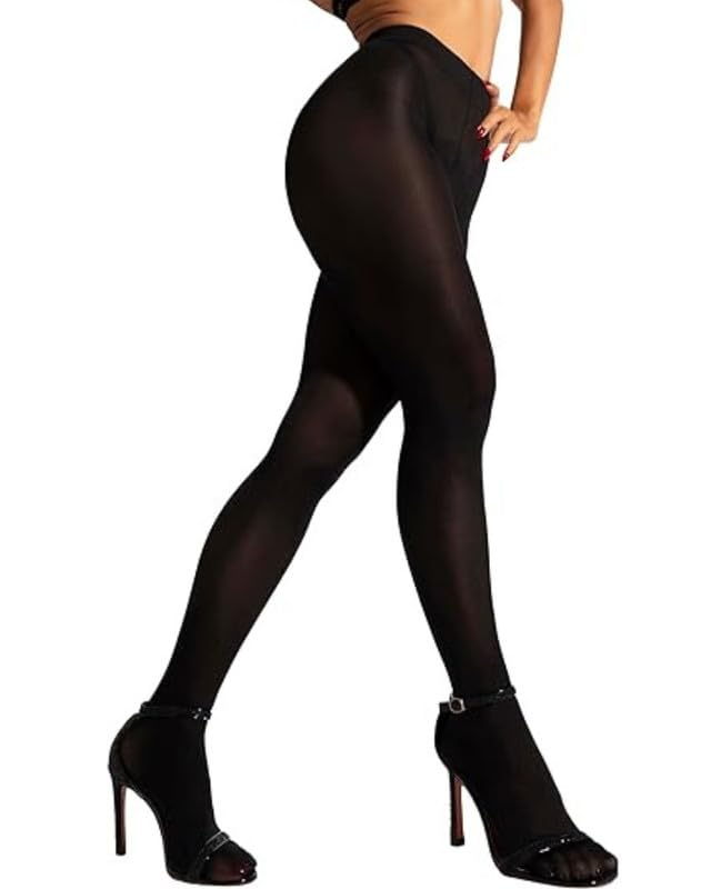 Neska ModaNon Transparent Solid Premium Nylon Opaque Stockings Cum Footed Dance Stockings Tights/Pantyhose Leggings For Women's & Girls -size fits for -24"-32" Waist