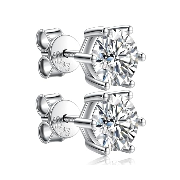 Moissanite Stud Earrings for Women 0.8Ct-4Ct,Jewelry for Her Girlfriend Mom Daughter Wedding Anniversary Romantic Birthday Gift for Wife Christmas Valentine Mothers Day Engagements Present