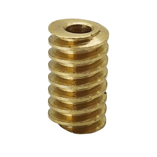 Image of Brass Worm Gear Set - 0.5 Modulus 20T 20:1 Reduction Rate 3mm 4mm Hole Diameter Right Rotation Drive Gear Box Wheel Shaft Kit (Rod-3mm bore, Gear-4mm bore)
