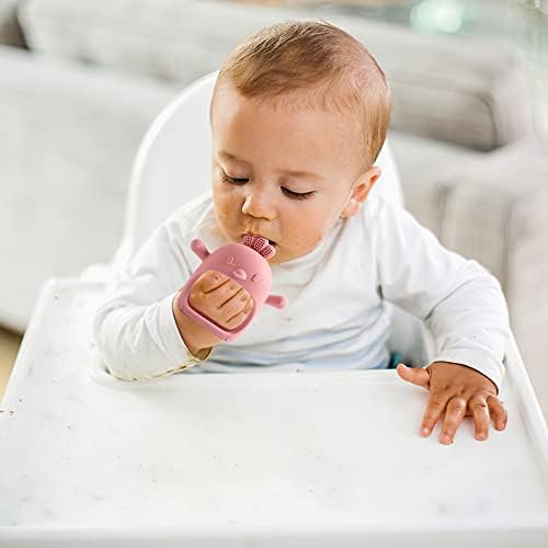 Baby Teething Toys, 2 Pack Teether for Baby, Silicone Mitten Glove Teether for Sucking Needs, Baby Teethers Toys 0-3-6-12 Months, Hand Pacifier Chew Toys for Teething Pain Relief (Blue/Green) — view 6