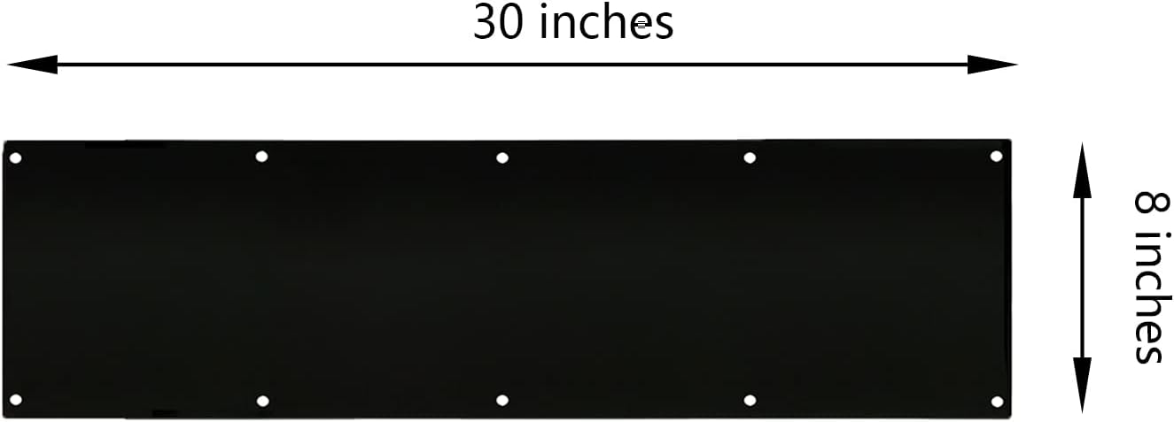 Door Metal Kick Plate 8x30 inches Aluminum Decorative Plates Protector for Doors, 18 Ga Thickness 8"x 30" (Black)