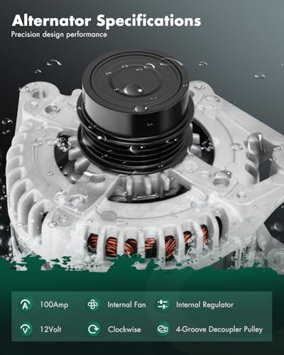 Image of SCITOO New Car Alternator 11516 Fits for 2010 2011 Toyota Camry 2494CC 152CID L4 2.5L - 12V 100Amp CW 4-Groove Decoupler Pulley,OEM Replacement 104210-2650 1042102650 27060-0V060