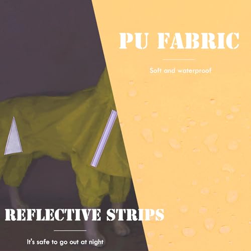 BAMY 2 peças de capa de chuva grande para cães com capuz e capuz divididos à prova d'água para anim