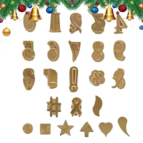 Sellos de letras para quemar madera, herramienta de sello en caliente con cabezales de tallado de cobre, kit de estampado de madera fácil para marcar letras, números y símbolos | Juego de herramientas