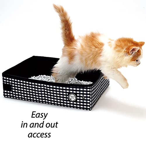 Necoichi Portable Stress Free Cage Carrier And Litter Box, Indoor & Outdoor, Travel (Black, Litter Box) #TOP2