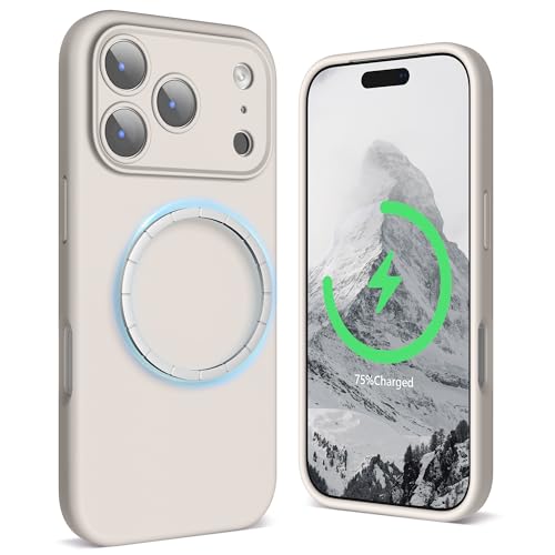 SURPHY Magnetyczne silikonowe etui do iPhone 17 pro 6,3" z pełną ochroną aparatu, odporne na wstrząsy etui na telefon iPhone 17 pro wykonane z silikonu premium, Kamień