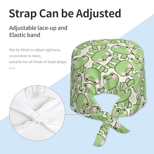 Image of Adjustable Working Cap Breathable Unisex Women Men Elastic Bandage Tie Back Hats Scrub Nursing Doctor Surgeon Cap