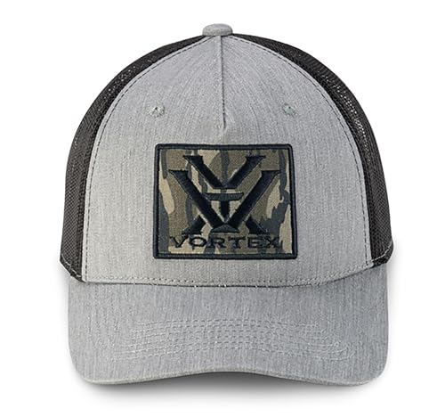 Vortex x Mossy Oak Camo Patch Mesh Snapback Caps (Grey Heather)