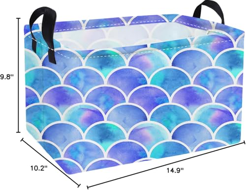 Image of Essme Rectangular Girl Basket,Kids Storage Bins Organizer with Handles for Girls Room Decor, Gift Basket,Shelf Basket.(Bule)