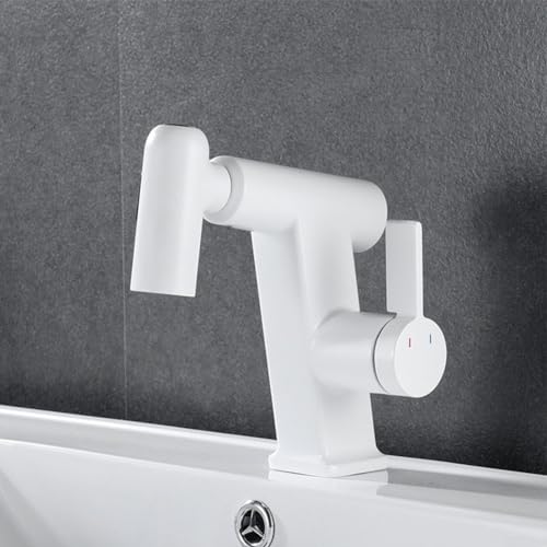 Mitigeur de lavabo blanc rétractable pour simplifier la vaisselle et le nettoyage