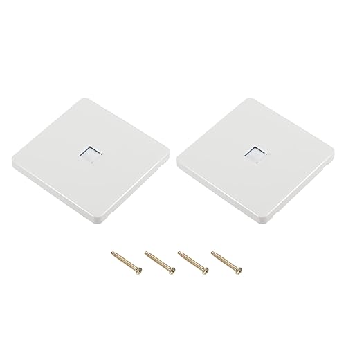 PATIKIL Placa de pared de un solo puerto RJ45 CAT6 para cable Ethernet, caja de enchufe de red, paquete de 2