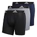 adidas Men's Climalite Boxer Briefs Underwear (3-Pack), Black/Black Grey/Black Collegiate Navy/Black, Large