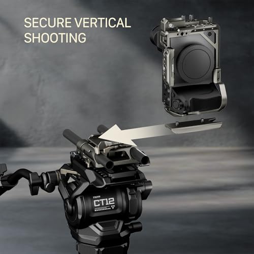 Tilta FX2 Cage, Vollständiger Kamerakäfig, kompatibel mit Sony FX2 Base Kit mit Xeno-Obergriff, NATO-Schiene, Blitzschuhhalterung, 1/4„-20- und 3/8“-16-Gewinde – Titangrau TA-T88-B-TG