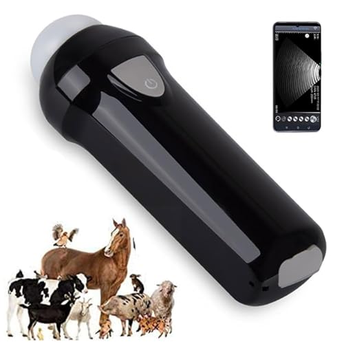 GHRERTX Ultrasonido Veterinario, ecógrafo portátil inalámbrico con sonda mecánica de 3,5 MHz, máquina de Prueba de Embarazo portátil for Cerdos, ovejas y Cabras.(Black)