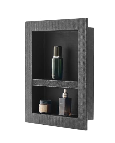 VEVOR Duschnische, 10,16x40,64x50,8 cm, Wandnische mit beweglichem Trennregal, Seifen- & Shampoo-Aufbewahrungs-Organizer, rechtwinklige Ecken, schwarz für Badezimmerdusche VEVOR Duschnische, 10,16x40,64x50,8 cm, Wandnische mit beweglichem Trennregal, Seifen- & Shampoo-Aufbewahrungs-Organizer, rechtwinklige Ecken, schwarz für Badezimmerdusche