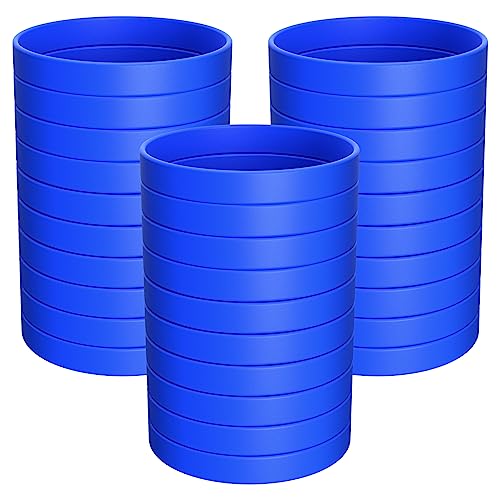 Morcheiong Blank Rubber Bracelets - 100pcs Blue...