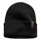 Wamicu Mens Winter Beanie Hat Warm Knit Hat Classic Black Skull Cap for Men Soft Thermal Unisex Beanie for Gift.